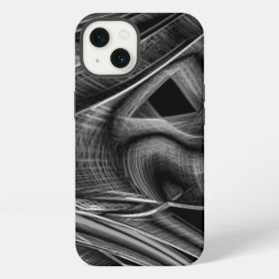 Much crooked with grey grooves in black background iPhone 13 case
