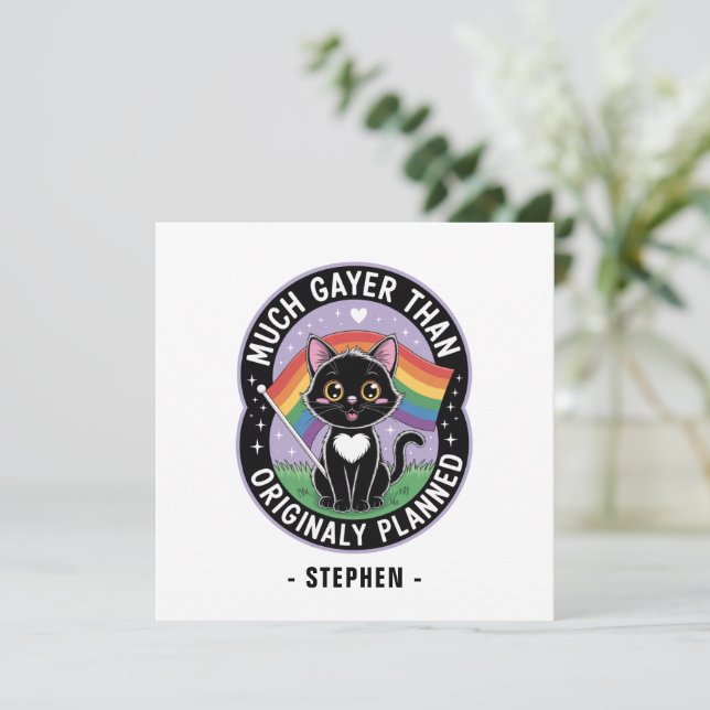 Much Gayer – Funny Cute Black Cat LGBTQ Pride (Standing Front)