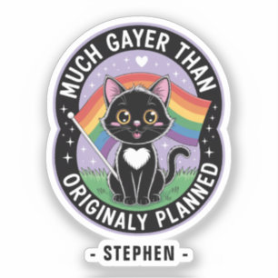 Much Gayer – Funny Cute Black Cat LGBTQ Pride