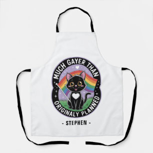 Much Gayer – Funny Cute Black Cat LGBTQ Pride Apron