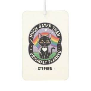 Much Gayer – Funny Cute Black Cat LGBTQ Pride Car Air Freshener