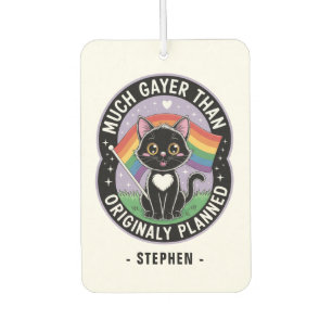 Much Gayer – Funny Cute Black Cat LGBTQ Pride Car Air Freshener