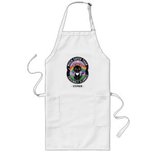Much Gayer – Funny Cute Black Cat LGBTQ Pride Long Apron