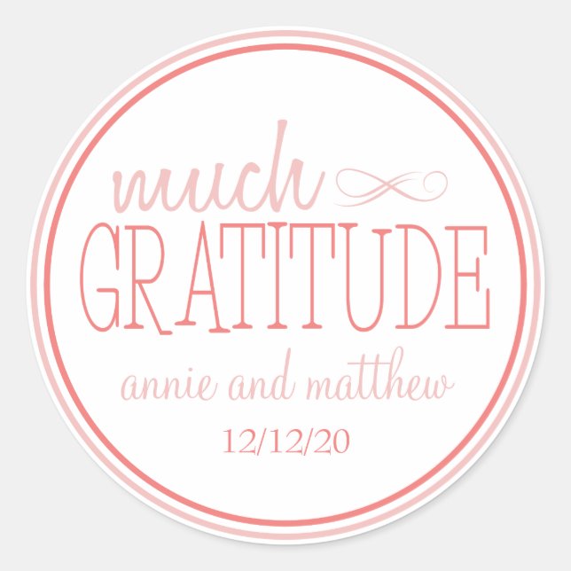Much Gratitude Labels (Blush / Terra Cotta) (Front)