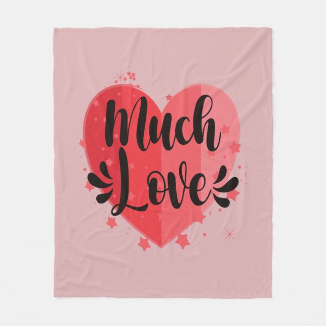 Much Love, Big Heart Fleece Blanket (Front)
