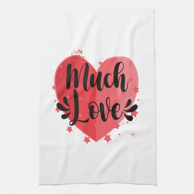 Much Love, Big Heart Tea Towel (Vertical)
