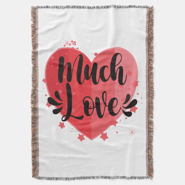 Much Love, Big Heart Throw Blanket (Front Vertical)