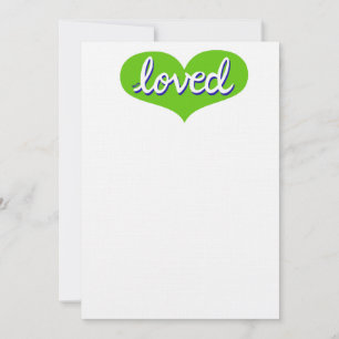 MUCH LOVED -Adored - Green love heart Invitation