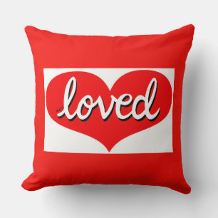 MUCH LOVED- Adored - Red love heart Cushion