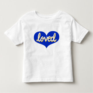 MUCH LOVED - blue love heart- Boy/girl Toddler T-Shirt
