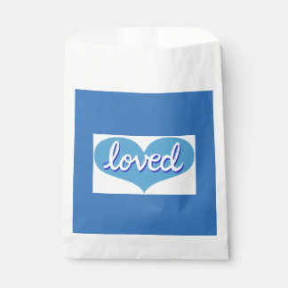 MUCH LOVED - Blue love heart - Favour Bag