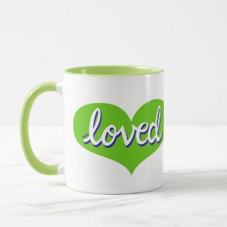 MUCH LOVED - Green love hearts - Mug
