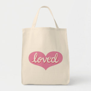 Much Loved - Pink love heart - Tote Bag