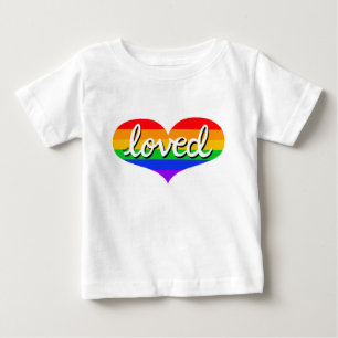 MUCH LOVED- Rainbow love heart- baby boy/girl T-Shirt