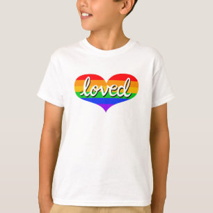 MUCH LOVED -Rainbow love heart - Kids/Youth T-Shirt