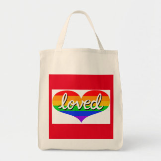 MUCH LOVED - Rainbow love hearts - Organic  Tote Bag