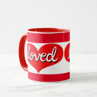 MUCH LOVED - Red love heart- Mug