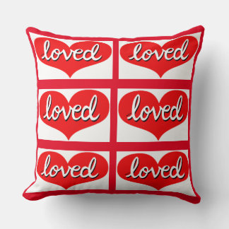 MUCH LOVED - Red love hearts- Cushion