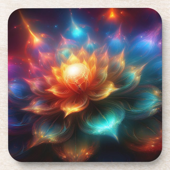 Much Manipulated Floral Fractal Coaster (Front)