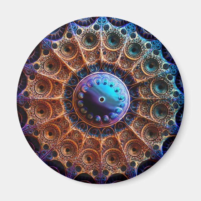 Much Manipulated Mandelbrot Fractal Magnet (Front)