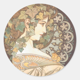 mucha1 classic round sticker