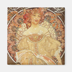Mucha 2 - 1890 - distressed magnet