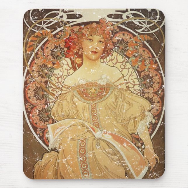 Mucha 2 - 1890 - distressed mouse pad (Front)