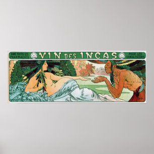 Mucha - An Inca Man And The Goddess Incas Wellcome Poster