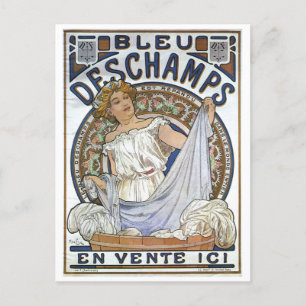 Mucha Art, Art Nouveau, Vintage Postcard