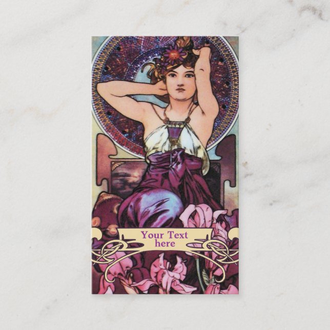 Mucha Art Nouveau - Art Deco Business Cards (Front)