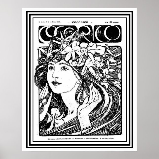 Mucha Art Nouveau Cover for Cocorico-      16 x 20 Poster (Front)