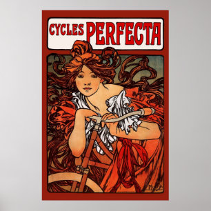 Mucha Art Nouveau Cycles Bicycle Poster