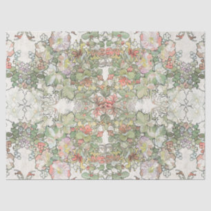 Mucha Art Nouveau Hollyhock Flowers Tissue Paper