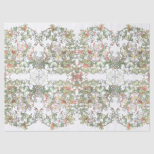 Mucha Art Nouveau Hollyhock Flowers Tissue Paper