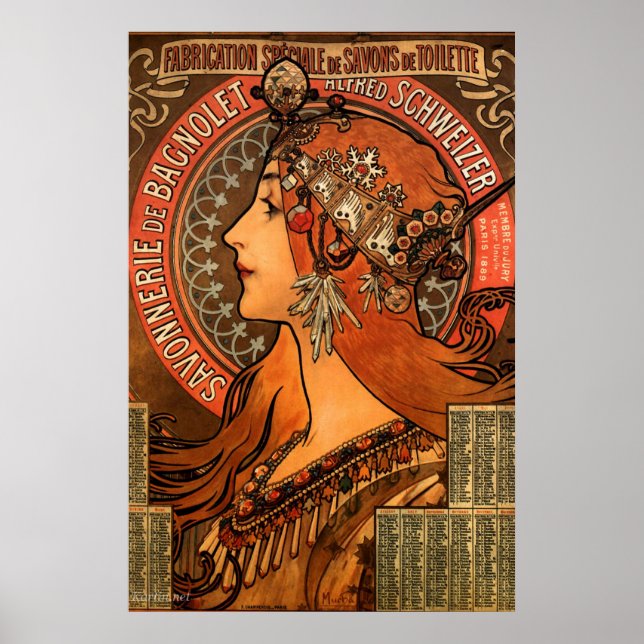 Mucha Art Nouveau Ladies Soap Poster (Front)