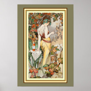 Mucha Art Nouveau Liqueur Ad Poster 13 x 19