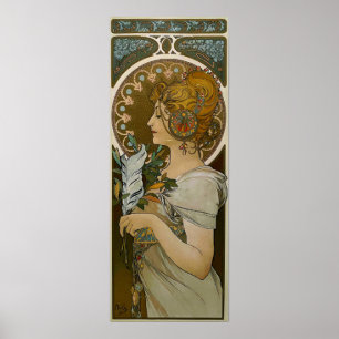 Mucha - Art Nouveau Plume Poster