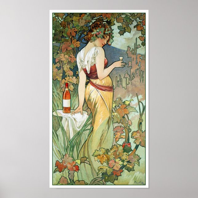 Mucha Art Nouveau Poster: Cognac Poster (Front)