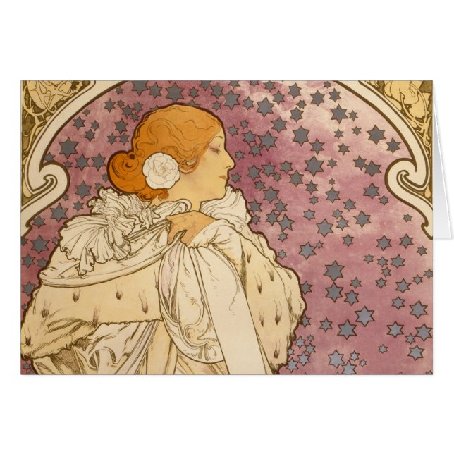 Mucha Art Nouveau Woman Beauty (Front Horizontal)