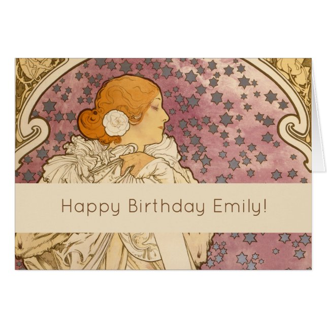 Mucha Art Nouveau Woman Beauty (Front Horizontal)