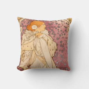 Mucha Art Nouveau Woman Beauty Cushion