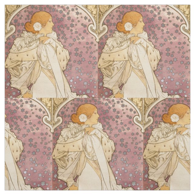 Mucha Art Nouveau Woman Beauty Fabric (Swatch)