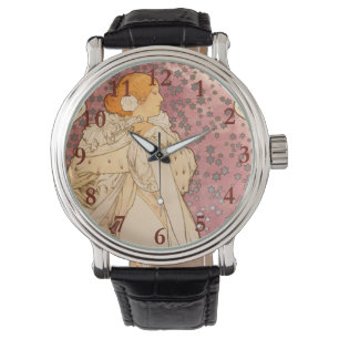 Mucha Art Nouveau Woman Beauty Watch