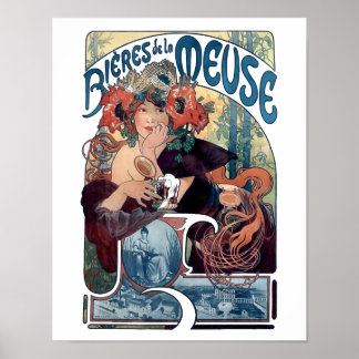 Mucha beer bier poster