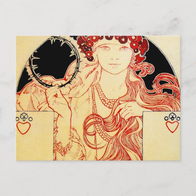 Mucha ~ Girl from Brooklyn Exhibition Poster Postcard (Front)
