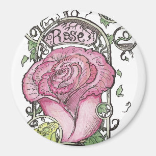 Mucha Inspired Rose Magnets