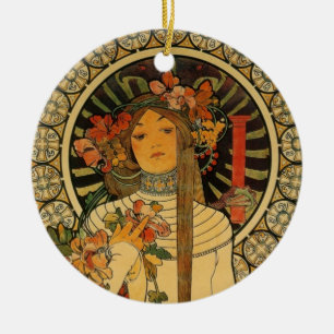 Mucha La Trappistine Ceramic Ornament