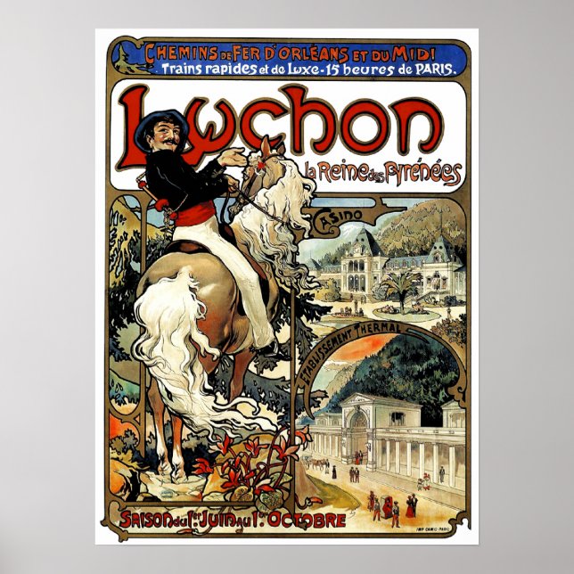 Mucha - Luchon - Art Nouveau -Casino Poster (Front)