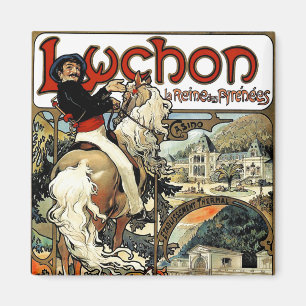 Mucha - Luchon -  Casino  -Art Nouveau Magnet