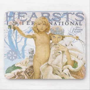 Mucha Magazine Illustration Mouse Pad